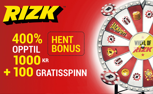 13 000 gode grunner til å bli spiller hos Rizk! RIZKcasino nya bonus