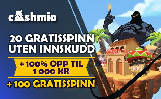 Hent 20 gratisspinn med ny konto hos Cashmio! Cashmio tilbud