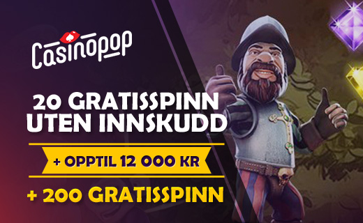 Gratisspinn + kjempebonuser er pop hos CasinoPop! Casinopop tilbud