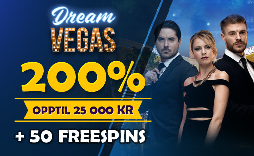 60 000 kr bonus og stort utvalg hos Dream Vegas! DreamVegas innskuddsbonus