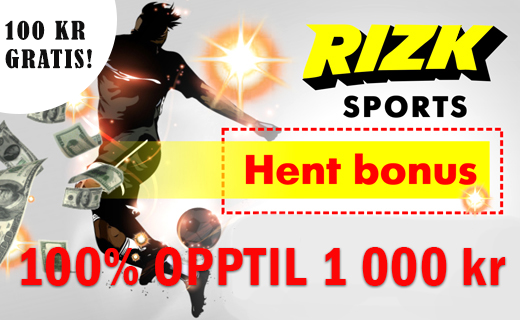 Eksklusivt tilbud: Få 100 kr gratis hos Rizk! Rizk norsk oddsbonus