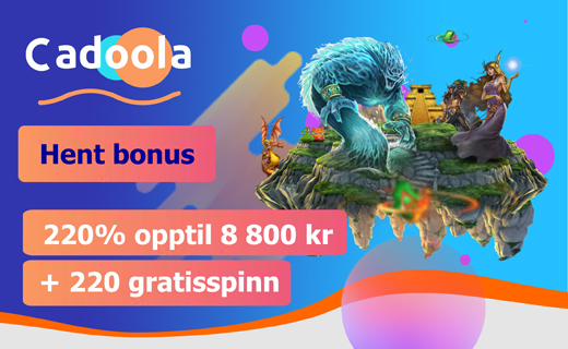 Cadoola: 220 % bonus & 220 FS til nye spillere! Cadoola casinobonus