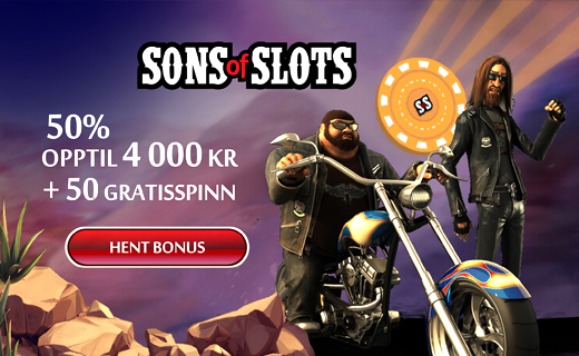 Sons of Slots gir deg 50 free spins og 4K i bonus Sonsofslots casinobonus 1