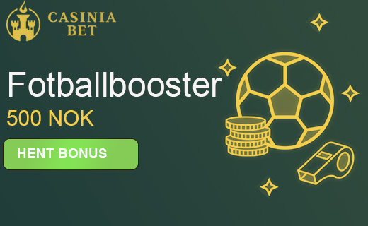 Tipp hos Casinia og få gratisspill verdt 500 kr! Casinia fotballbooster
