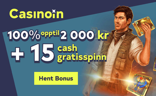 Sett inn hos Casinoin & få 60 FS + 2000 kr i bonus Casinoin casinobonus