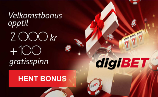 Digibet: Nykommere får 100% bonus & 100 free spins Digibet casinobonus