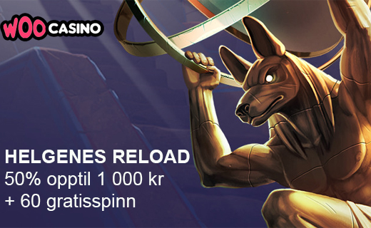 Woo Casino: Få 60 FS + 50% påfyllsbonus verdt €100 Woo casino reloadbonus