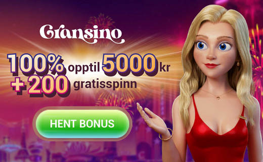 Gransino: 5K bonus + 200 free spins til nykommere! Gransino casinobonus