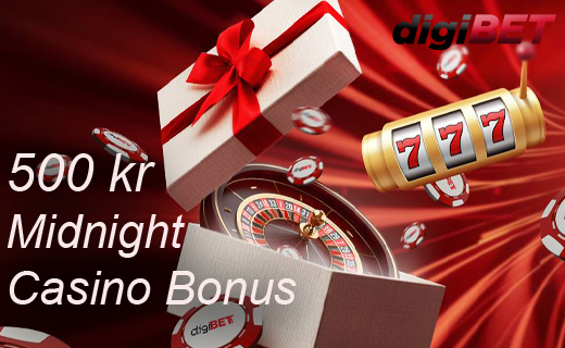 Spill med €50 på konto hver fredag hos Digibet Digibet midnight bonus