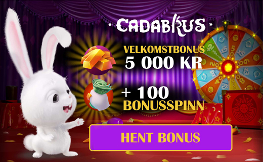 5000 kr + 100 gratisspinn i velkomst hos Cadabrus Cadabrus casino welcome bonus