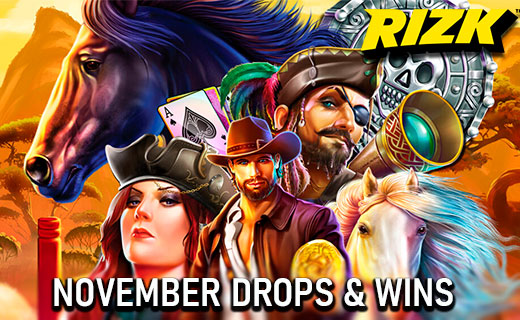 Rizk: Vinn 50 000 kroner på ukentlig ledertavle! Rizk november drops and wins